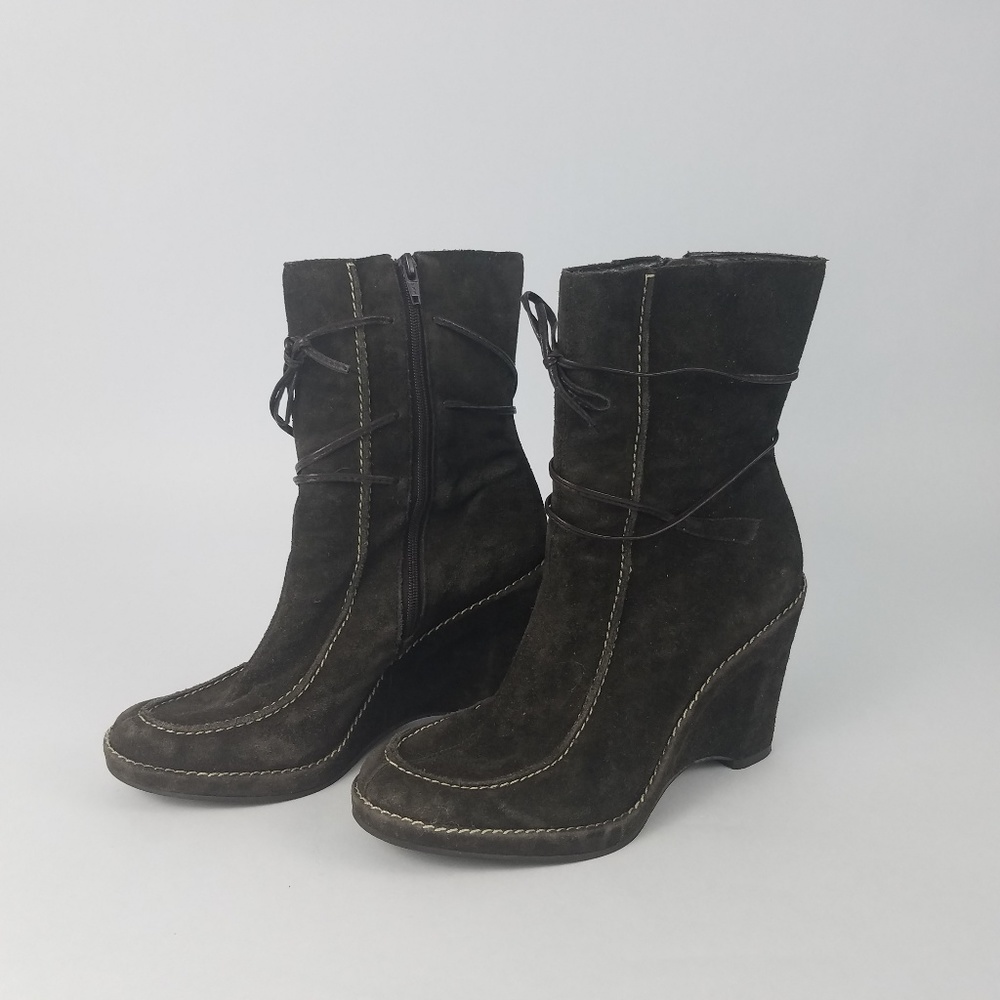 Franco Sarto Ema Womens Wedge Faux Suede Boot